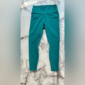 Powerhold Fabletics Leggings Women Small Green 24" Waist Athletic Workout